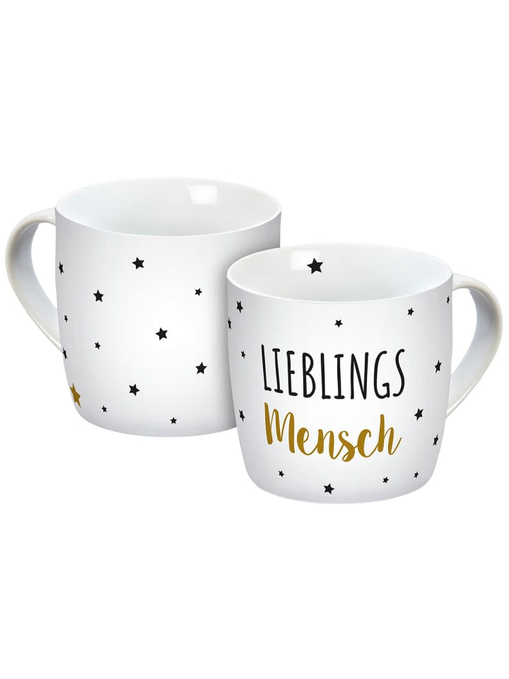 Geda Labels Tasse Lieblingsmensch Sterne in Weiß - 300 ml günstig kaufen onesize