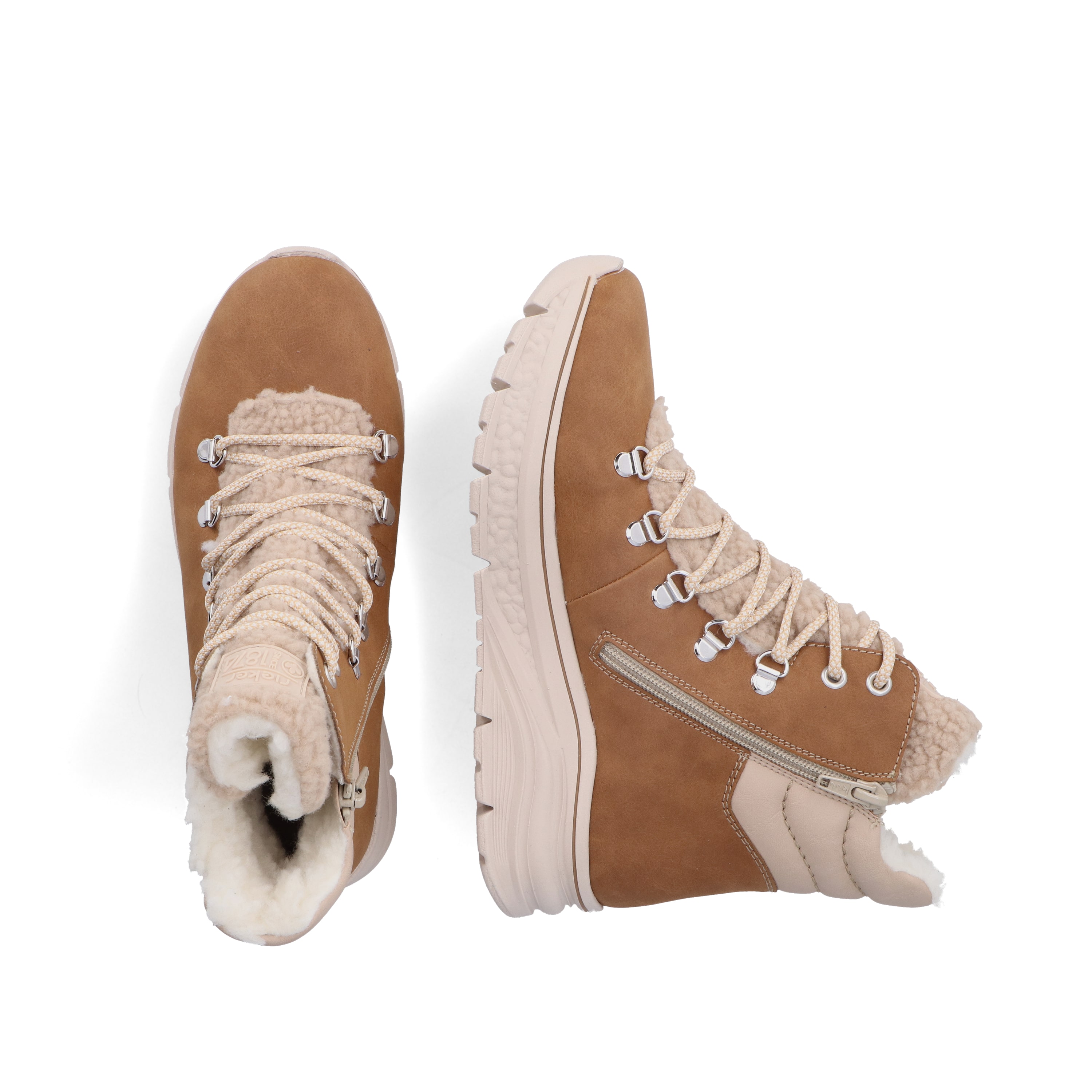 Rieker Damen Schnürstiefel nougatbraun