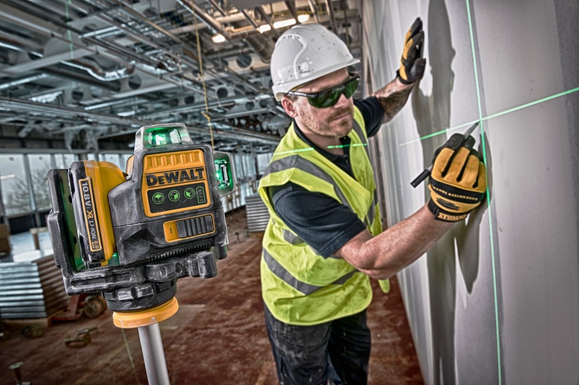 DeWalt DCE089D1G-QW Selvnivellerende Krysslinjelaser Grønn Stråle 10,8V 2,0Ah XR Li-Ion