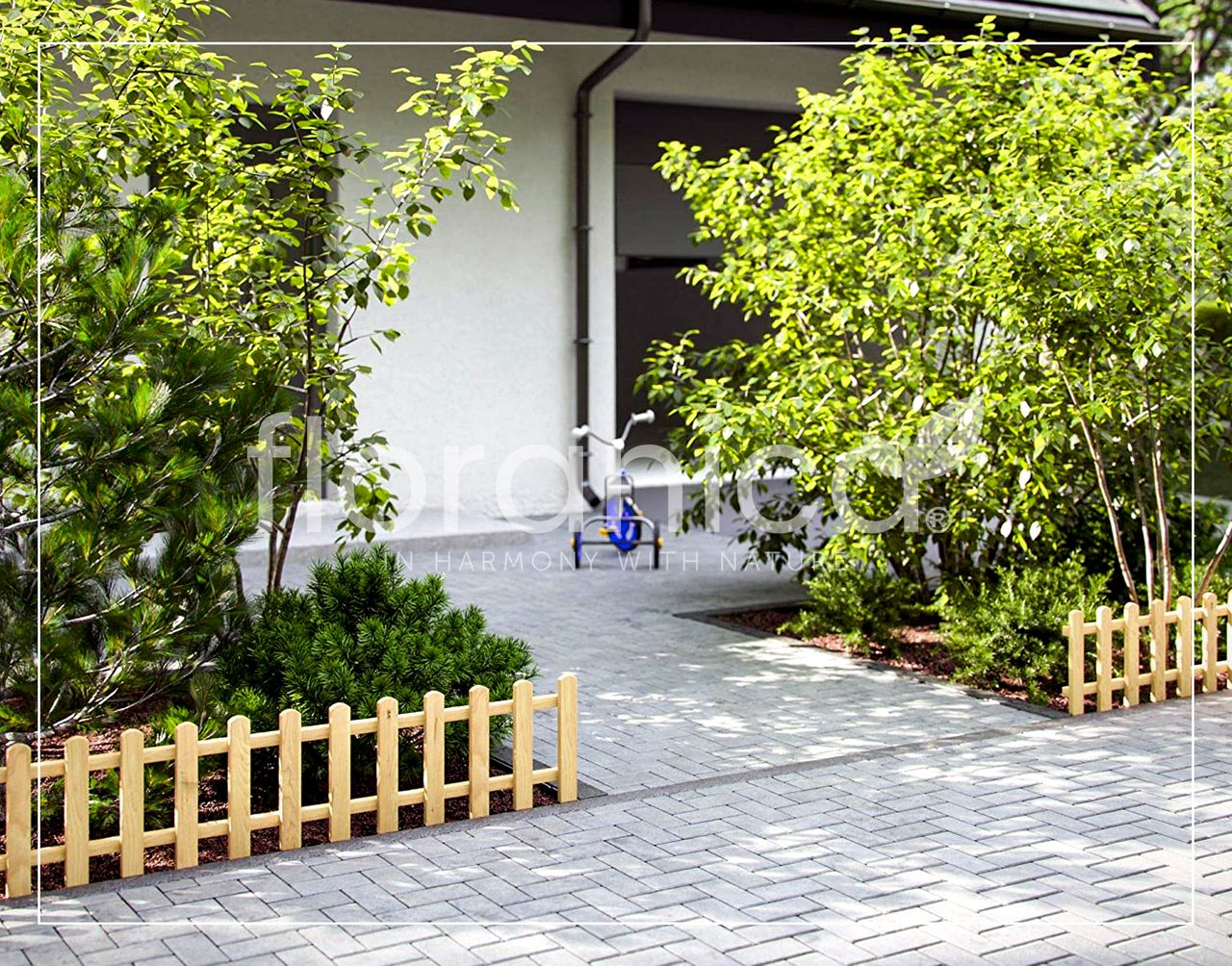 Pemicont Floranica Vorgarten Gartenzaun aus Holz Vampir 1 STK 104cm Höhe 20cm Natur Imprägnierter Kieferholzzaun Dekorativer Steckzaun für Blumenbeete Gemüsebeete Wegeinfassungen Tierauslauf