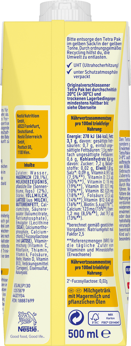 Milchgetränk, trinkfertig, Junior, ab 1 Jahr, 0,5 l