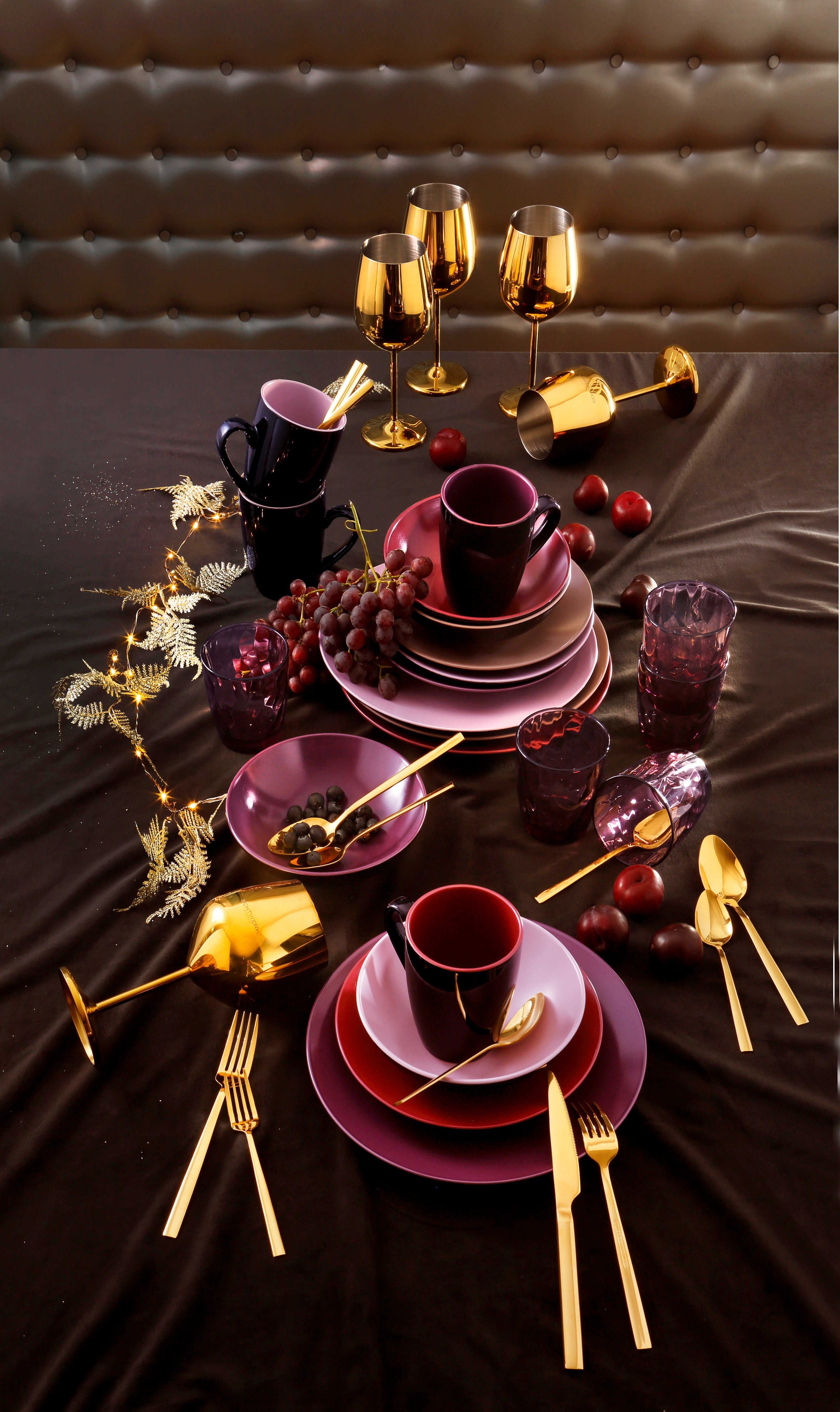 Home affaire Besteck-Set Colmar, Edelstahl 18/10, PVD gold glänzend, 30 Teile