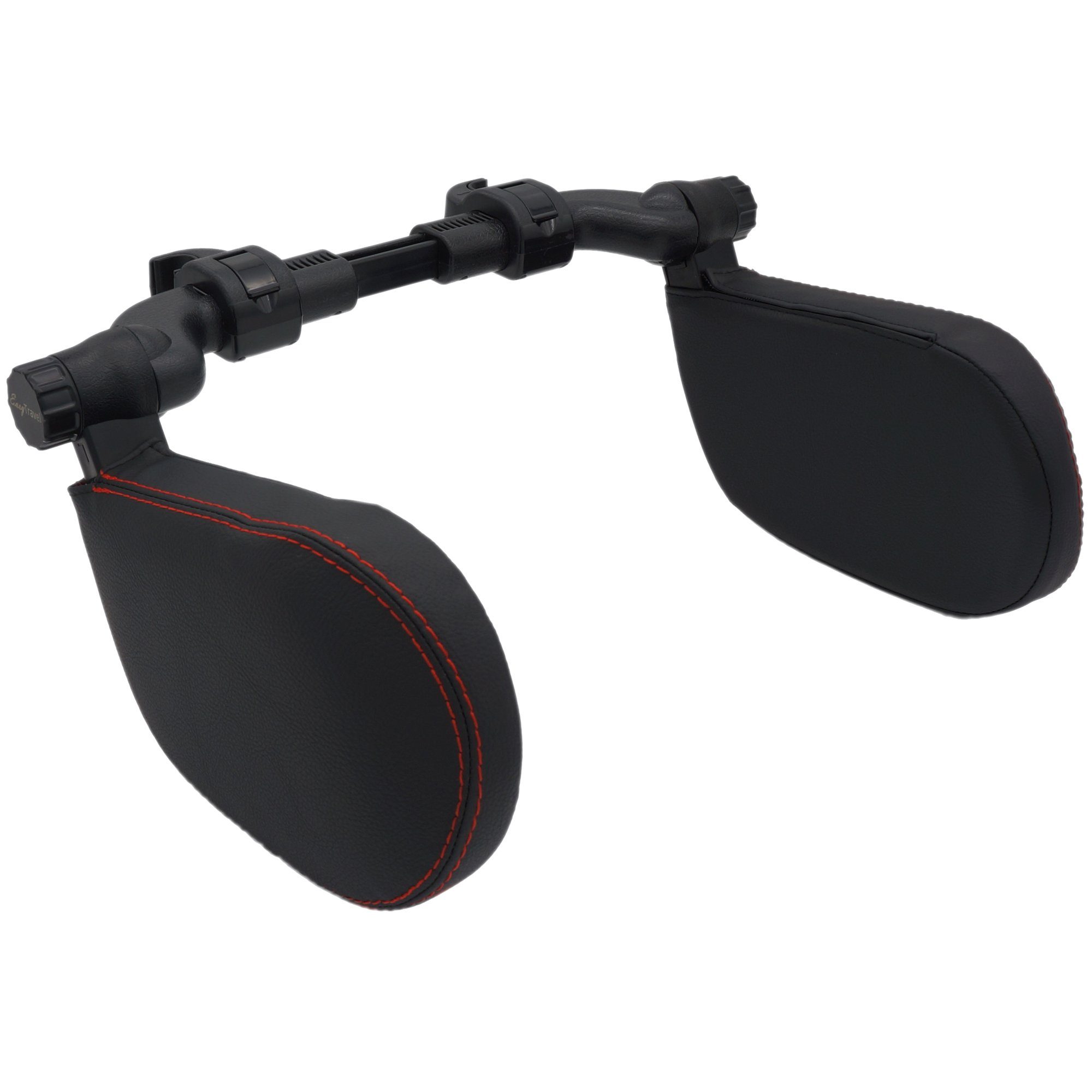EasyTravel EasyTravel ergonomisches Auto Reise Kopfkissen - Kunstleder schwarz / Camping Sat-Anlage