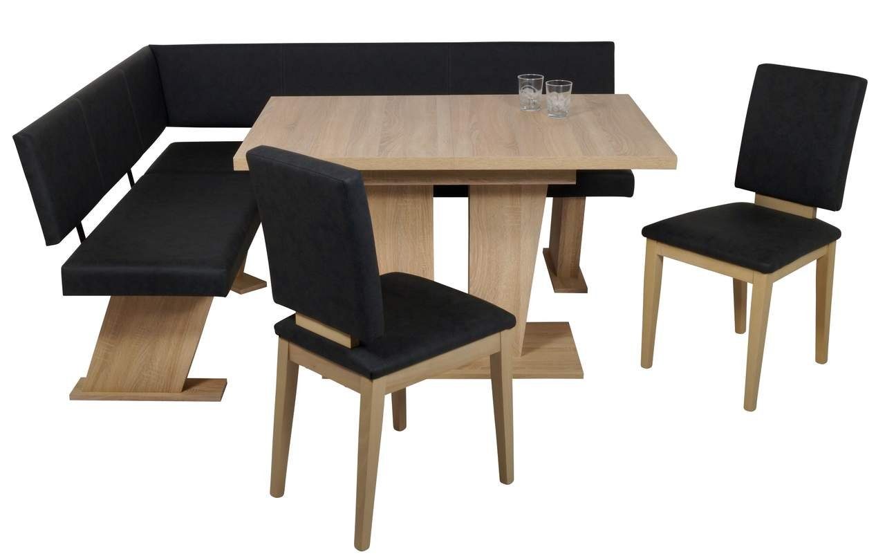 Trendmöbel24 Eckbankgruppe Eckbankgruppe Eckbank Essgruppe VERONA 150 x 181 cm Sonoma Eiche, (4-tlg)