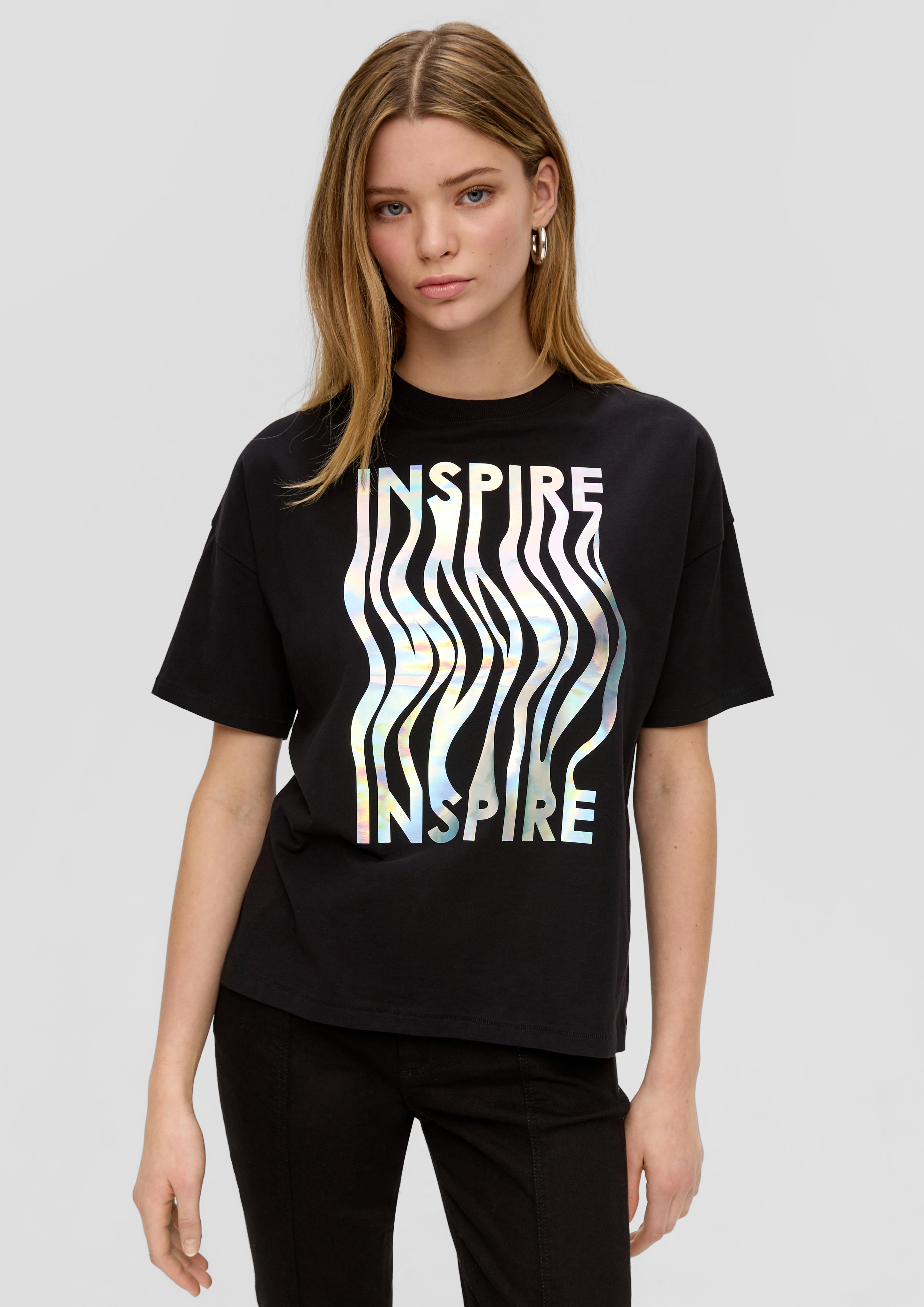 Baumwoll-Shirt mit holografischem Print  2138415-99D0