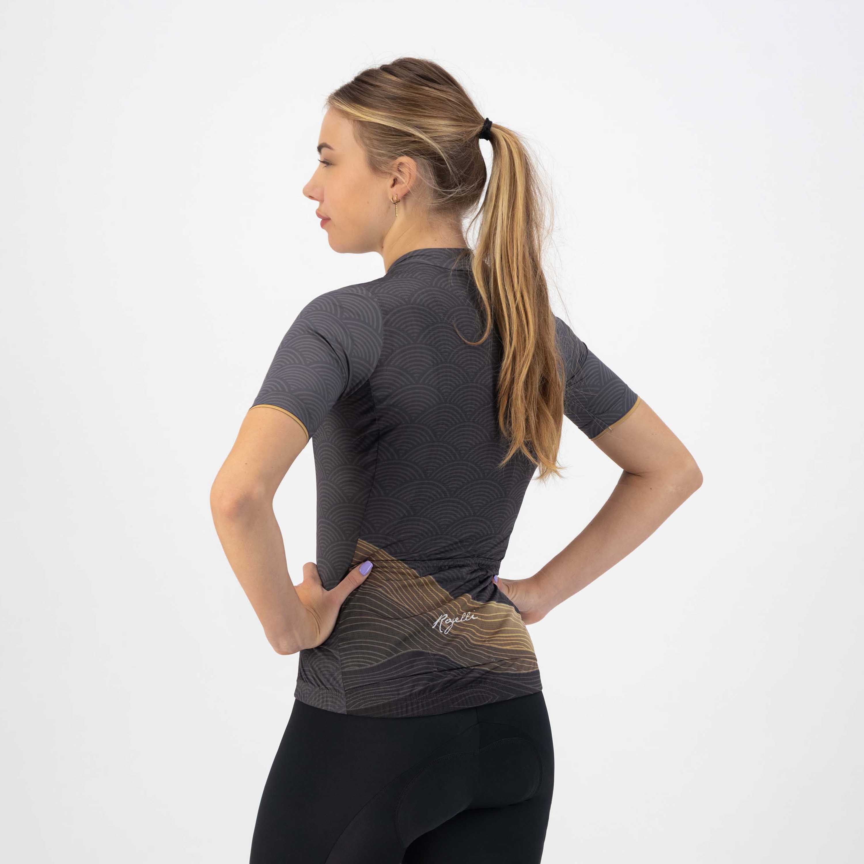 Rogelli Peace Grau/Gold Damen Radtrikot Kurzarm