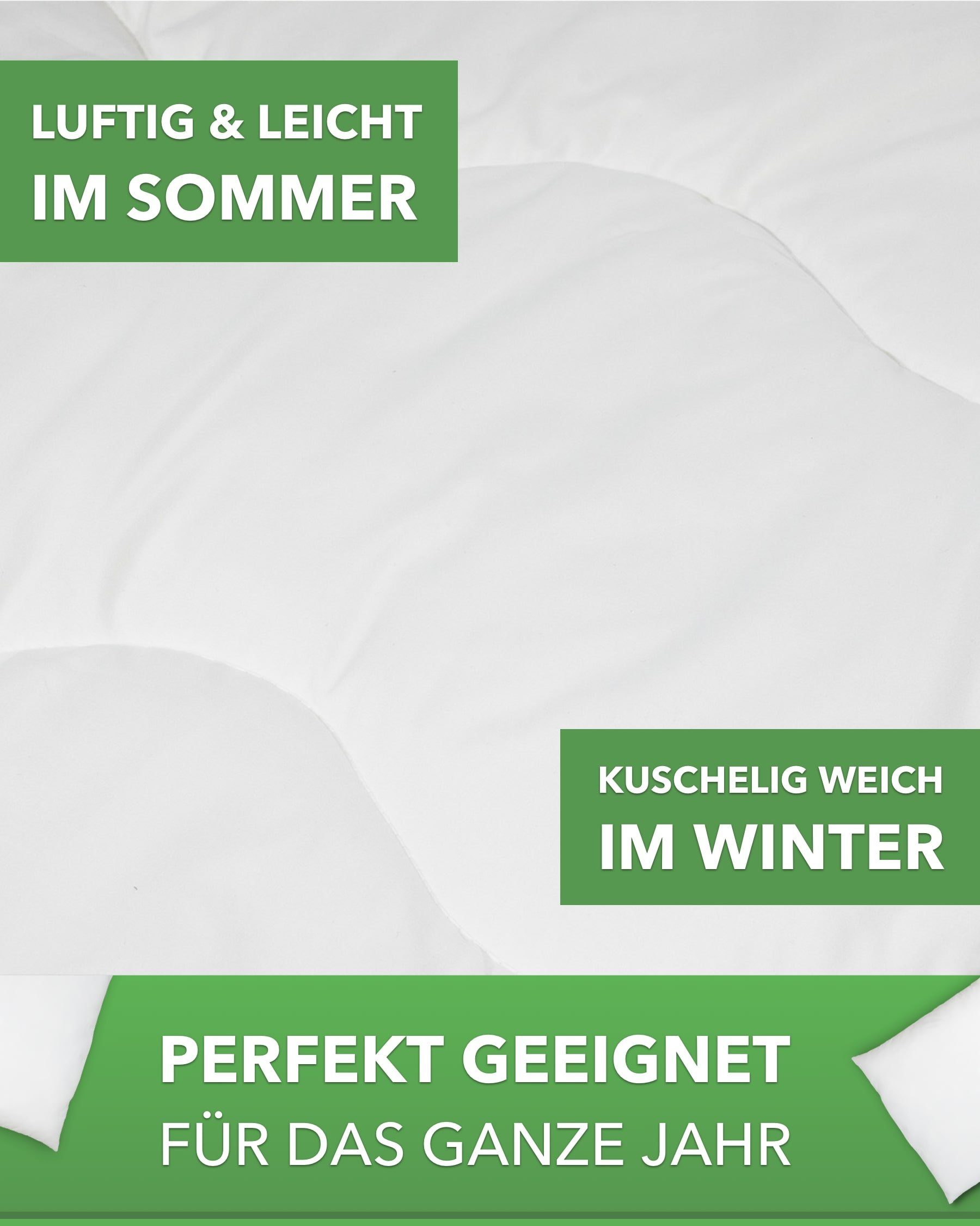 Bettdecke + Kopfkissen, Bettenset 4-Teilig - 2x Bettdecke 135x200 cm 2x Kissen 80x80 cm, DILUMA, Bezug: Polyester Mikrofaser, Bettdecken Set mit Kopfkissen, Ganzjahresdecke Steppdecke