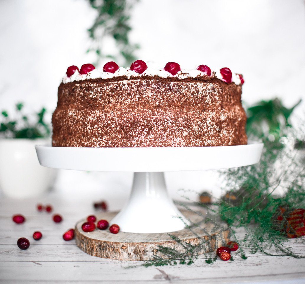 Sendez Kuchenplatte Große Tortenplatte ⌀30cm aus Porzellan Kuchenplatte Tortenständer Käseplatte Servierplatte, Porzellan