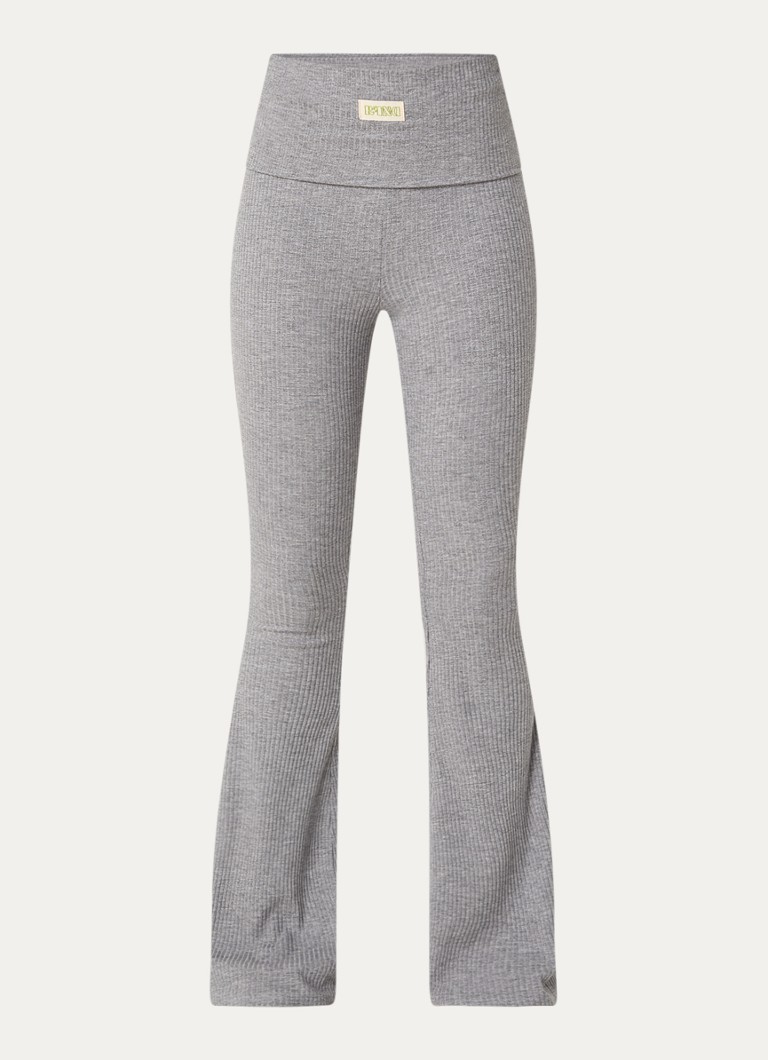 Refined Department Luke high waist rib knitted flared fit leggings with lurex
