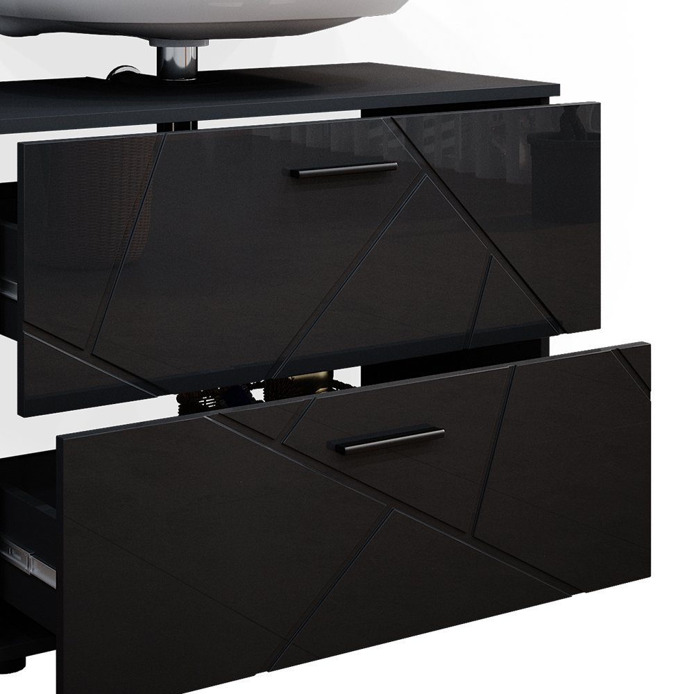 Vicco Unterschrank Waschtischunterschrank 80 cm IRMA Anthrazit Hochglanz