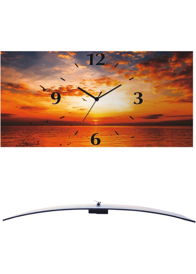 Wanduhr mit Sonnenuntergang-Motiv