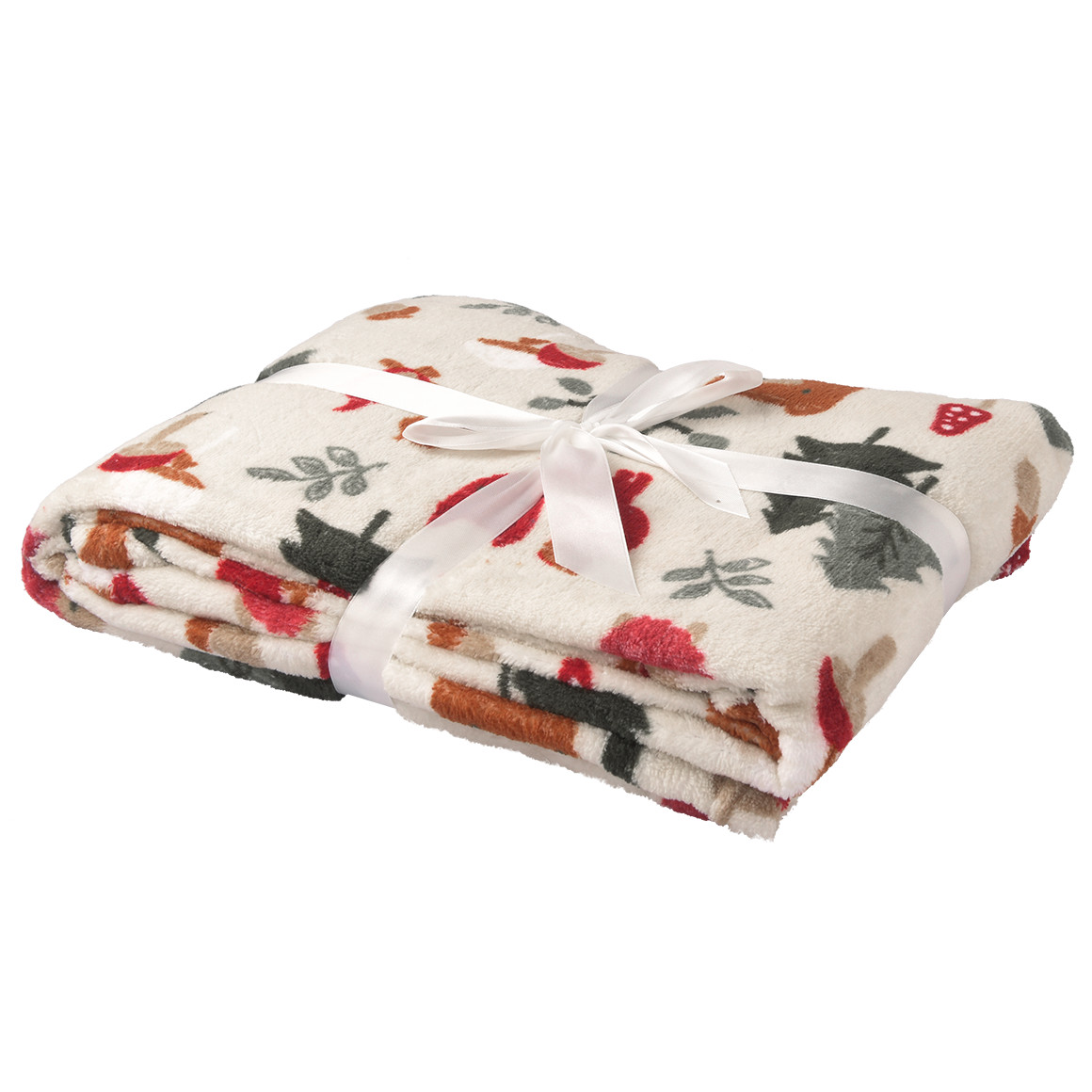 Kuscheldecke mit Wald-Motiven