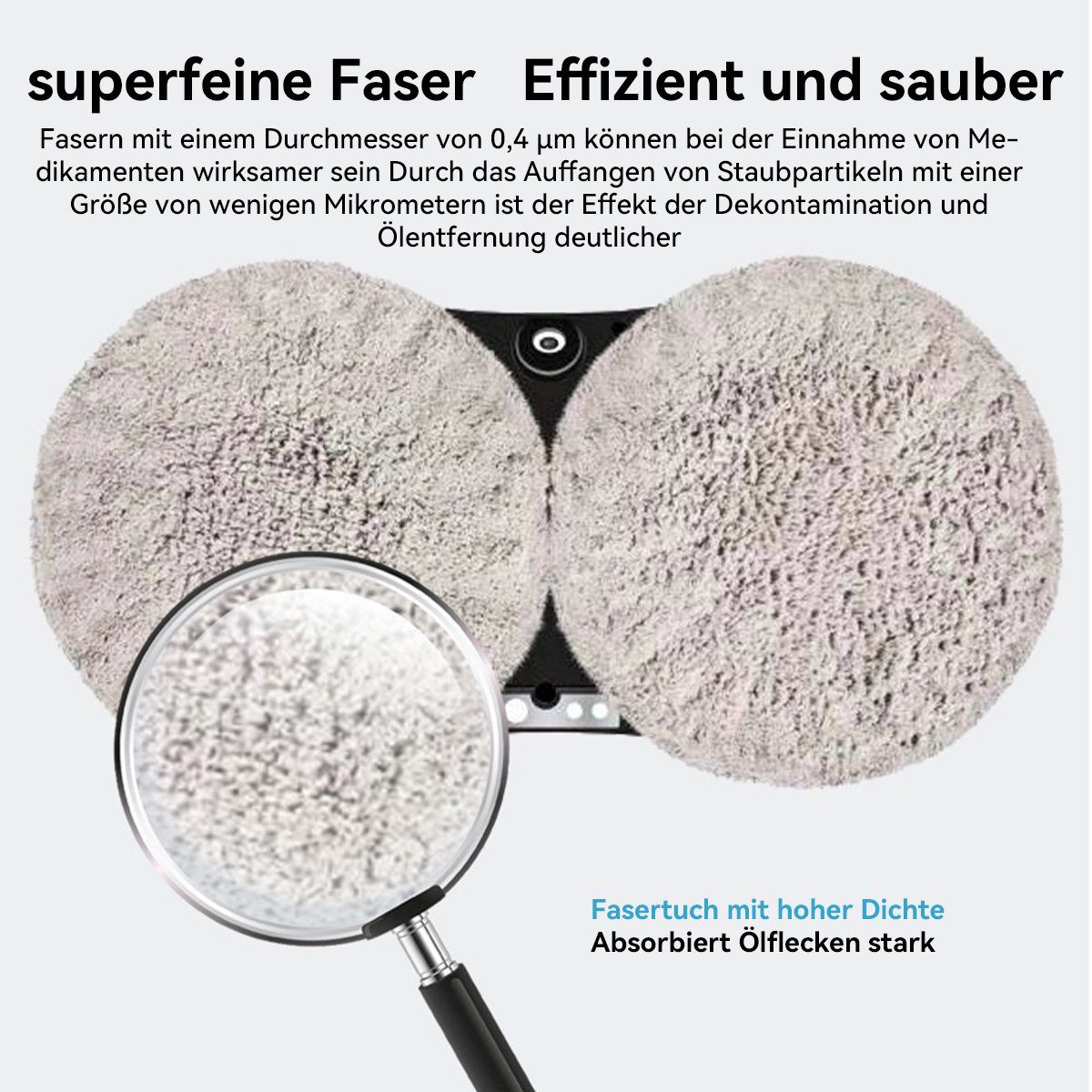 Hikeren Fensterputzroboter Fensterreiniger Roboter,Fenstersauger,5600Pa,Mit 30 ml Wassertank, Mehrfachschutz, Sicherheitsseil, USV-Stromausfallschutz