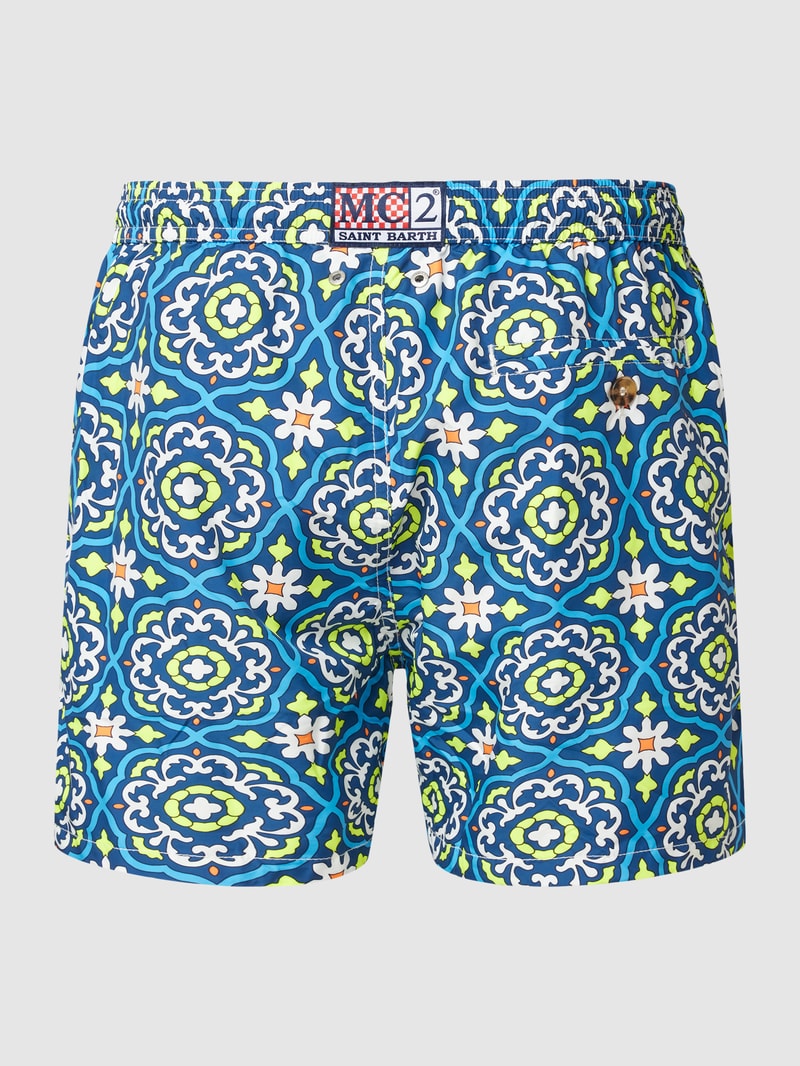 Badehose mit Allover-Muster Modell 'LIGHTNING' in grün