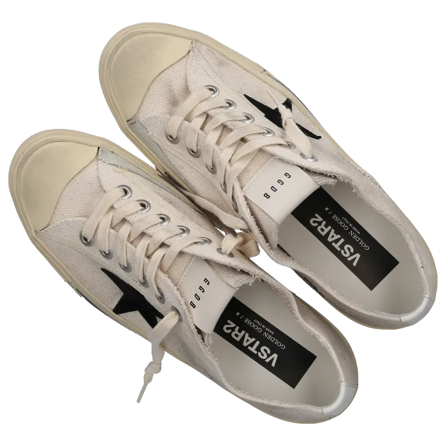 Golden Goose - Damenschuhe V-START 2 Canvas - weiß