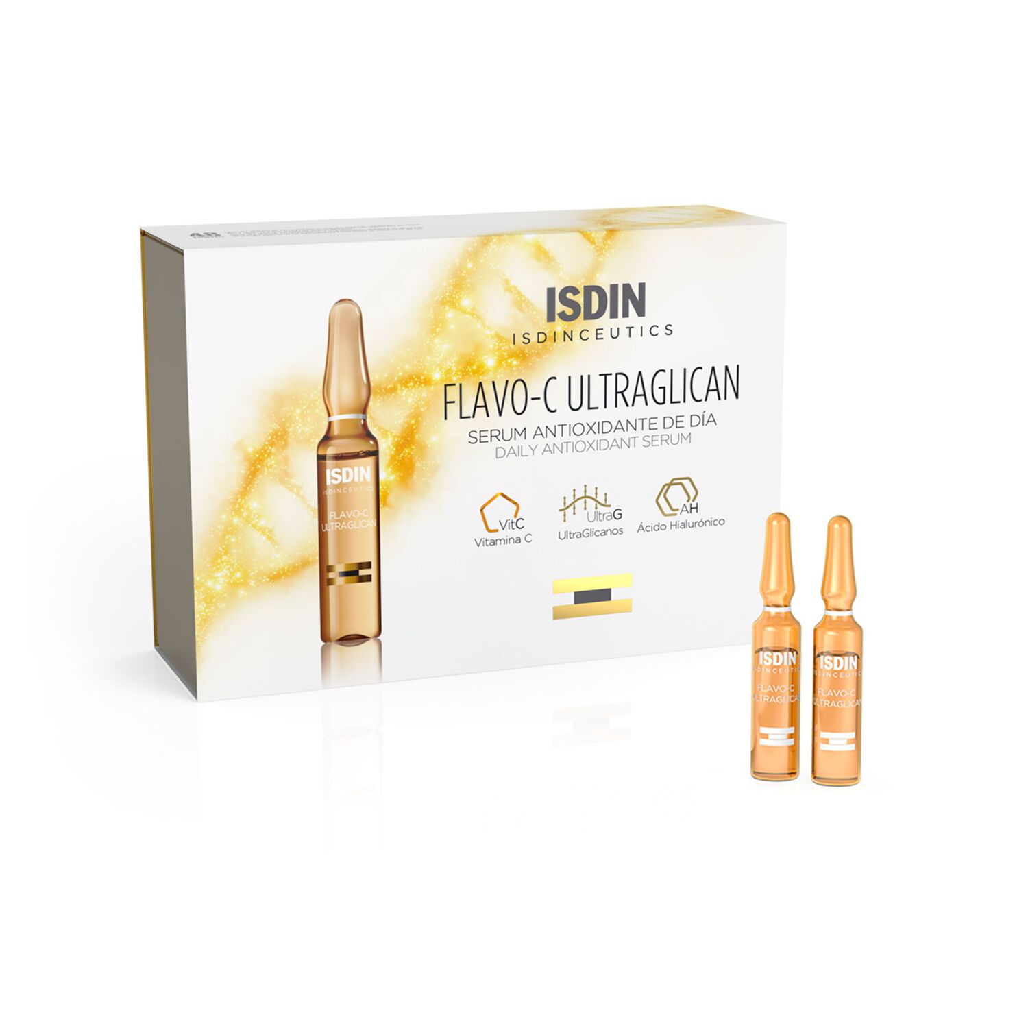 Isdin Flavo-C Ultraglican Sérum visage antioxydant à la vitamine C 30x2ml