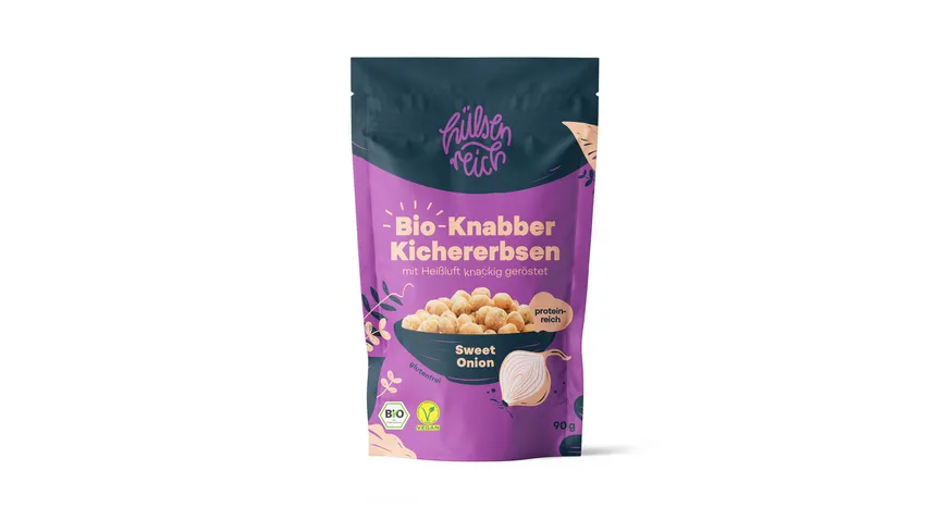HÜLSENREICH Bio-Knabber Kichererbsen Sweet Onion 90 g