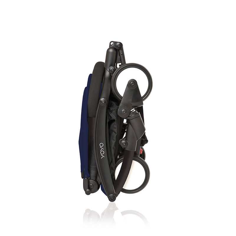Poussette yoyo2 4 roues châssis noir assise 6+ bleu Babyzen