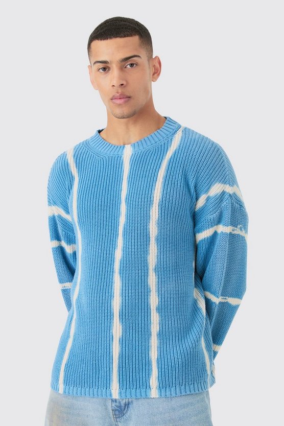 Kastiger Oversize Pullover in Hellblau
