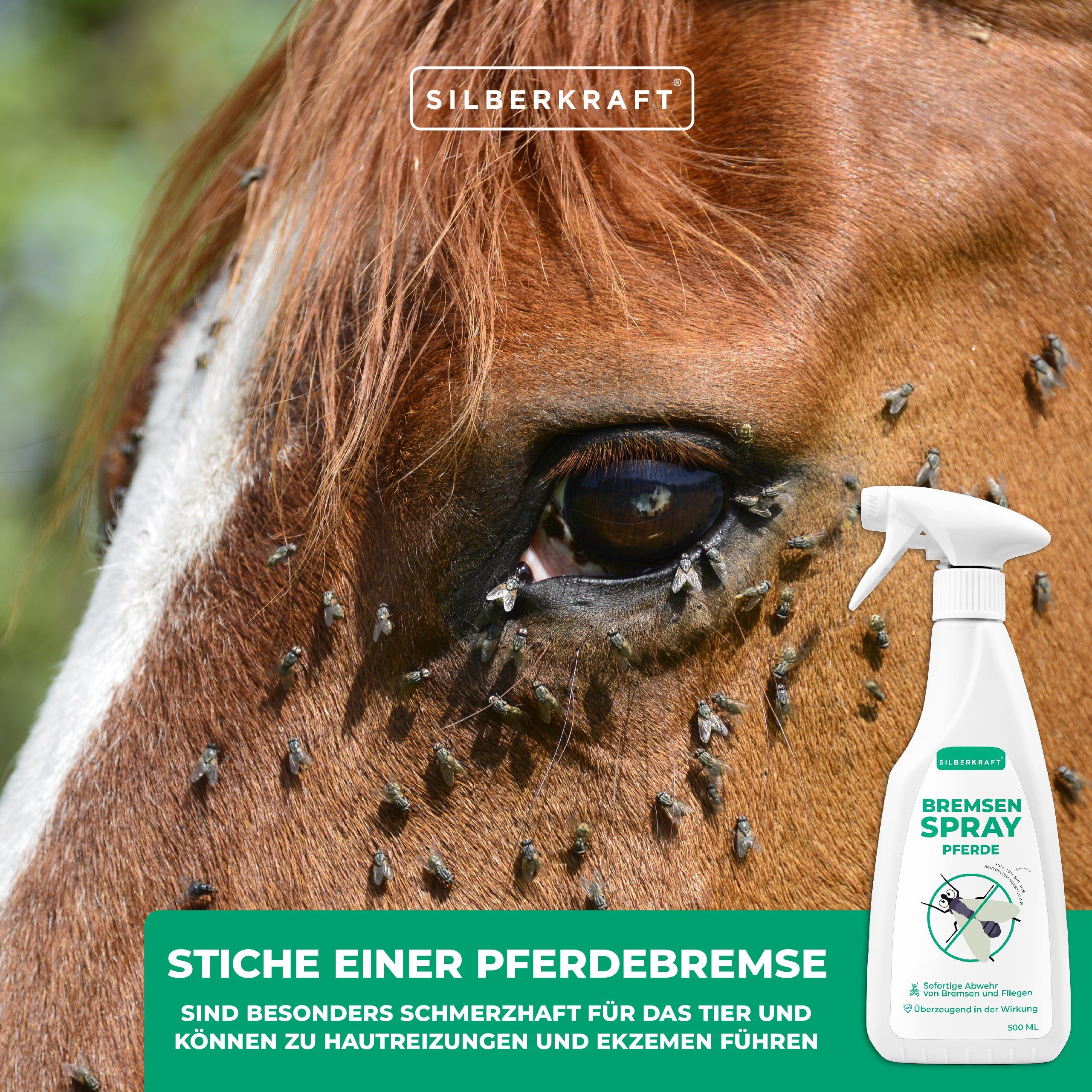 Silberkraft Insektenspray Bremsen-Spray für Pferde, 500 ml, 1-St.