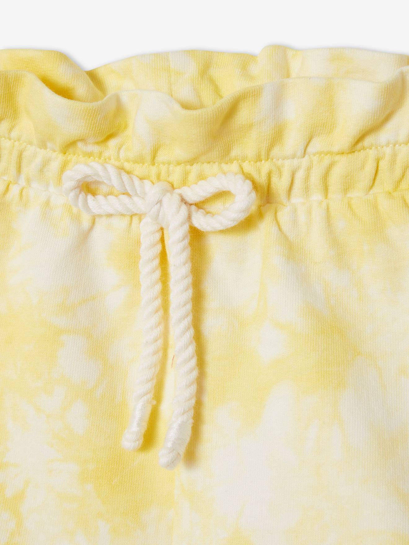 Short tie and dye bébé en molleton jaune