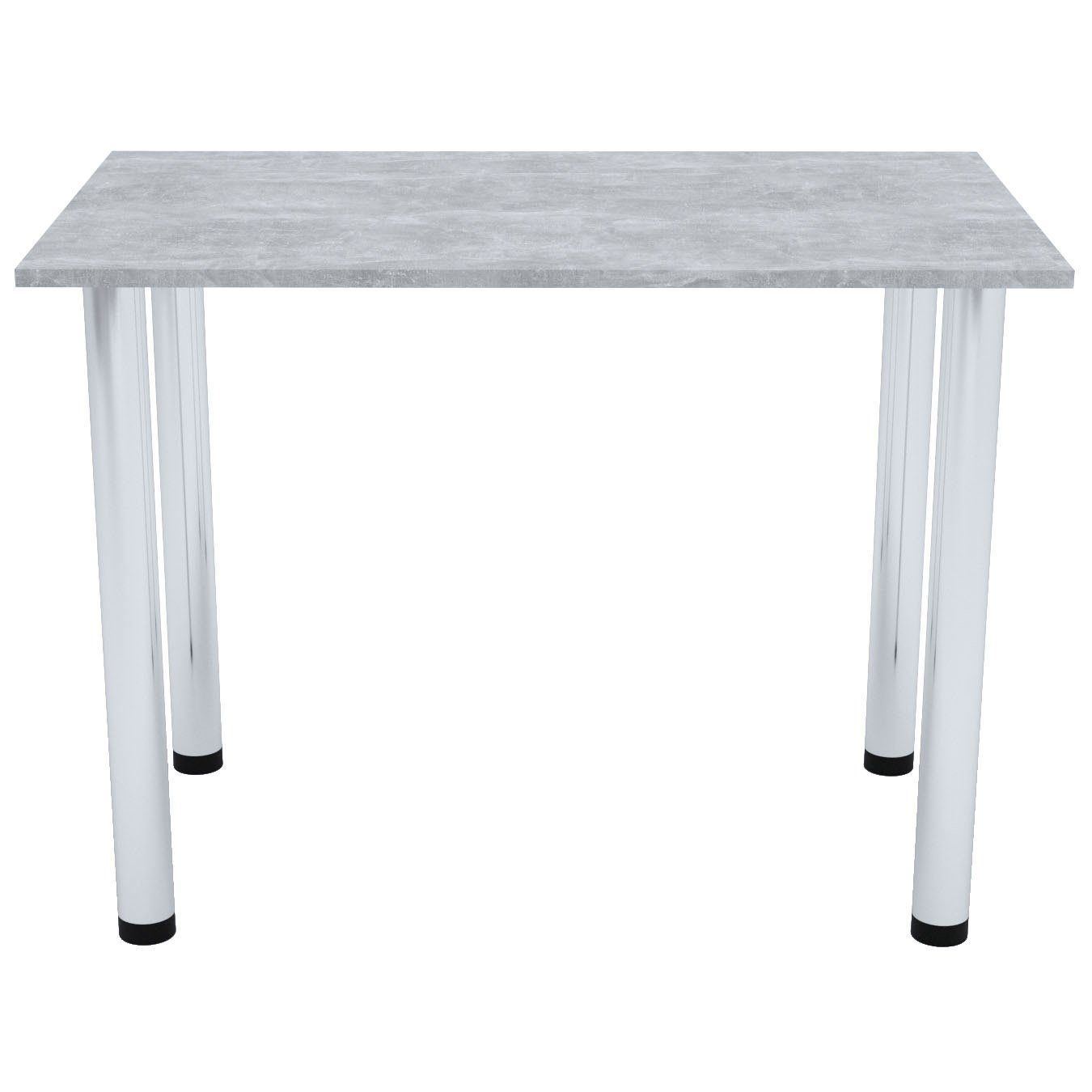 AKKE Esstisch (2mm PVC), Esszimmertisch mit Chrombeinen Küchentisch Bürotisch Kantenumleimung