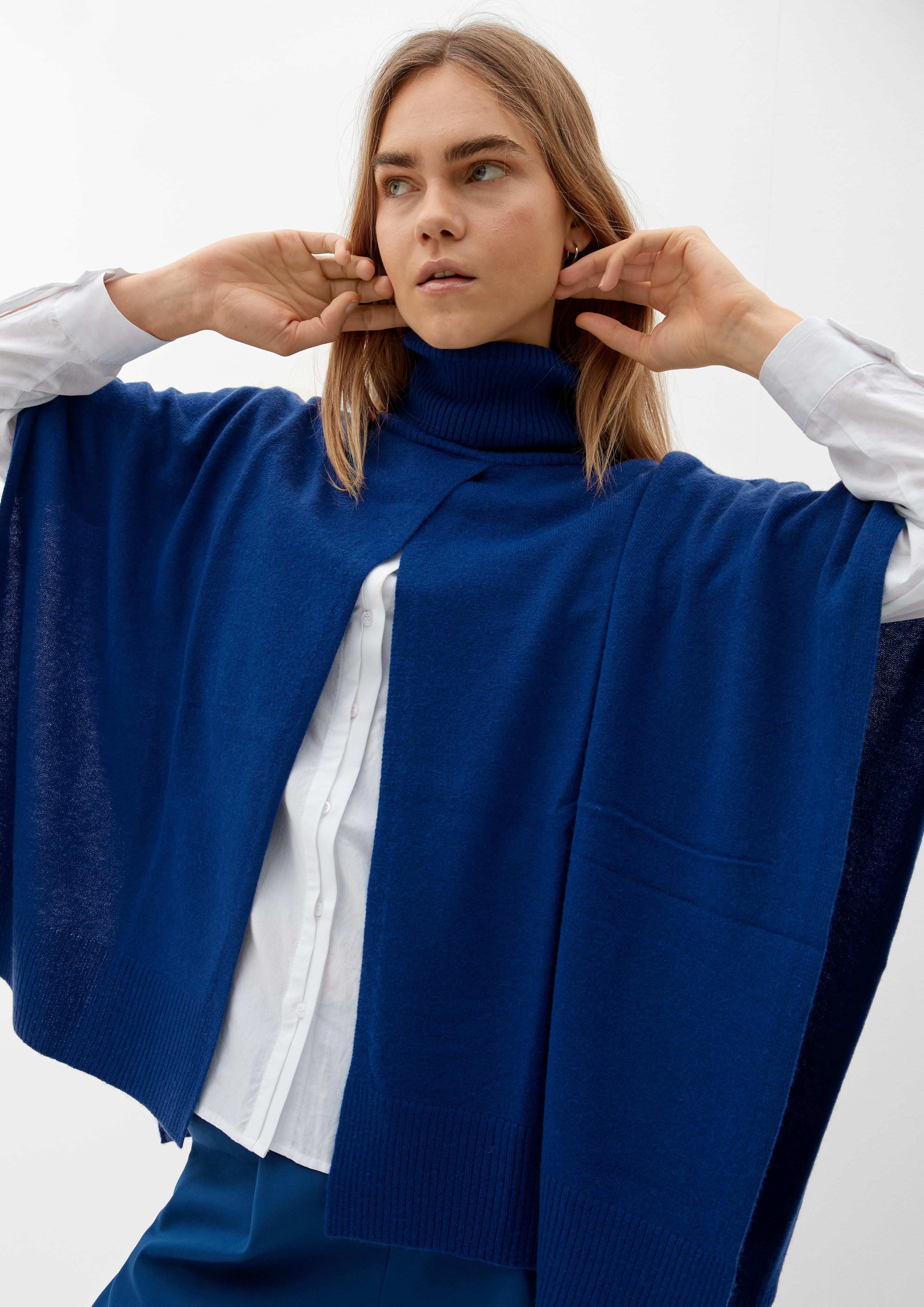 Poncho mit Rippblende am Saum  2124433-5659