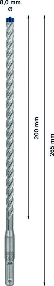 Příslušenství Bosch Blue 2608900090 Expert SDS plus-7X příklepová vrtačka 8 x 200 x 265 mm