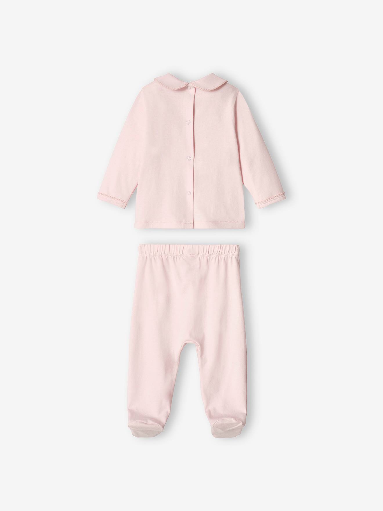 Lot de 2 pyjamas en jersey bébé fille lilas poudré