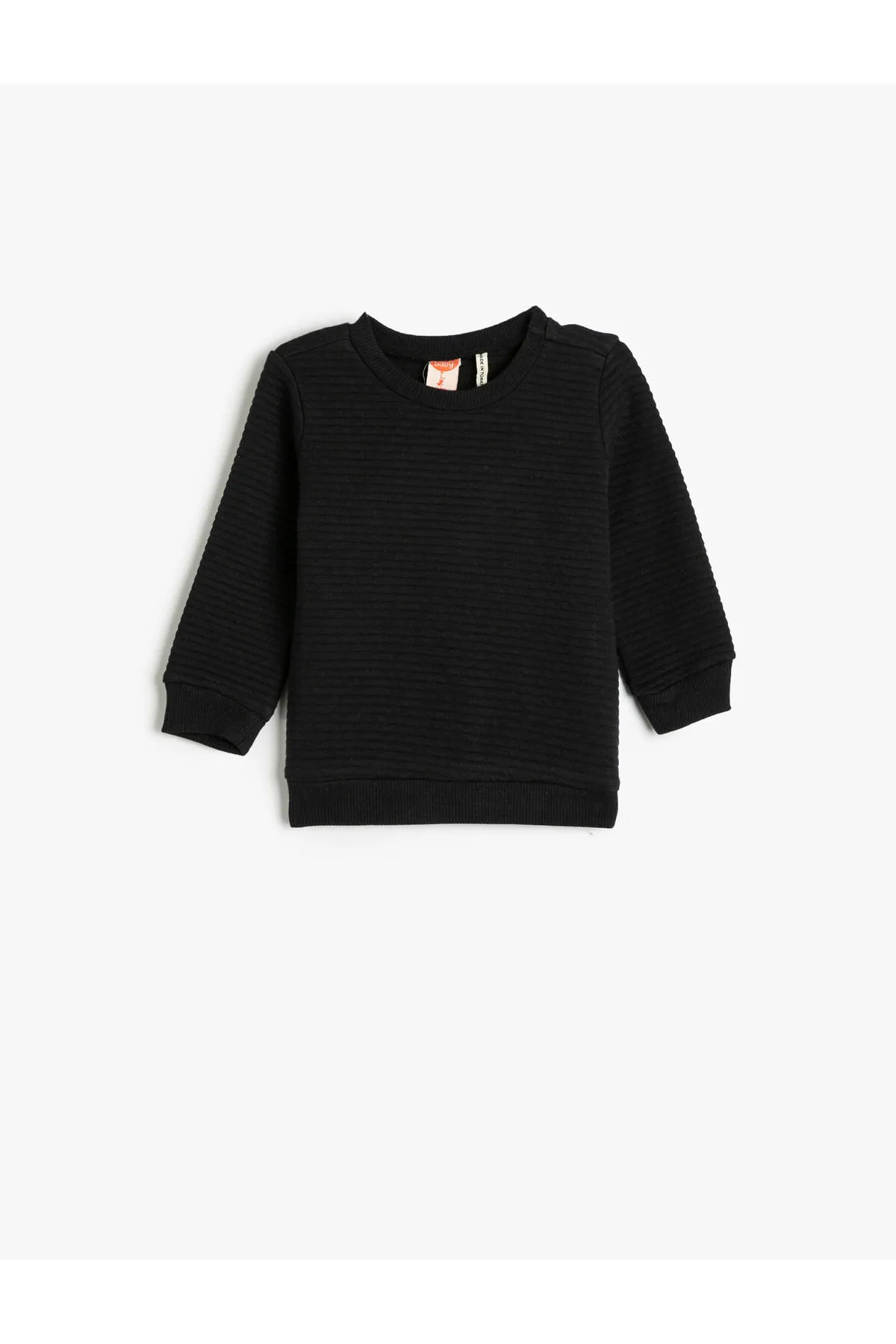 Koton  Basic-Sweatshirt aus strukturierter Baumwolle mit Rundhalsausschnitt