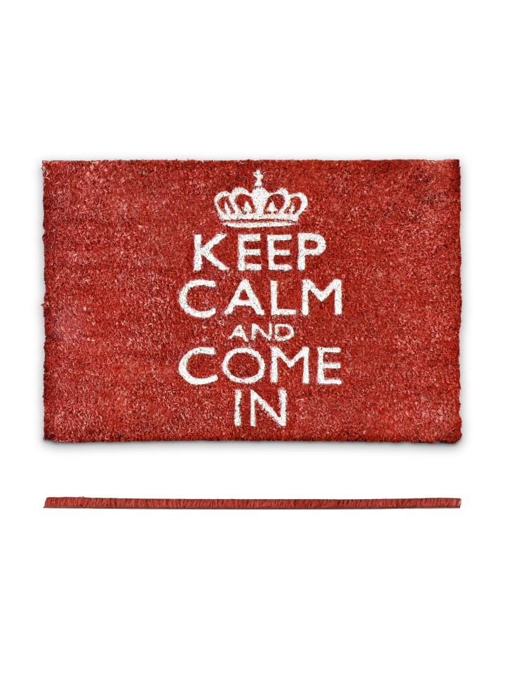 relaxdays Fußmatte Keep calm in Rot - (B)60 x (T)40 cm günstig kaufen onesize