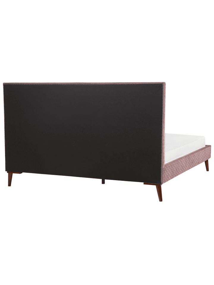 Beliani Doppelbett BAYONNE in Rosa/Dunkler Holzfarbton - (W) 191 x (H) 121 x (L) 212 cm günstig kaufen onesize
