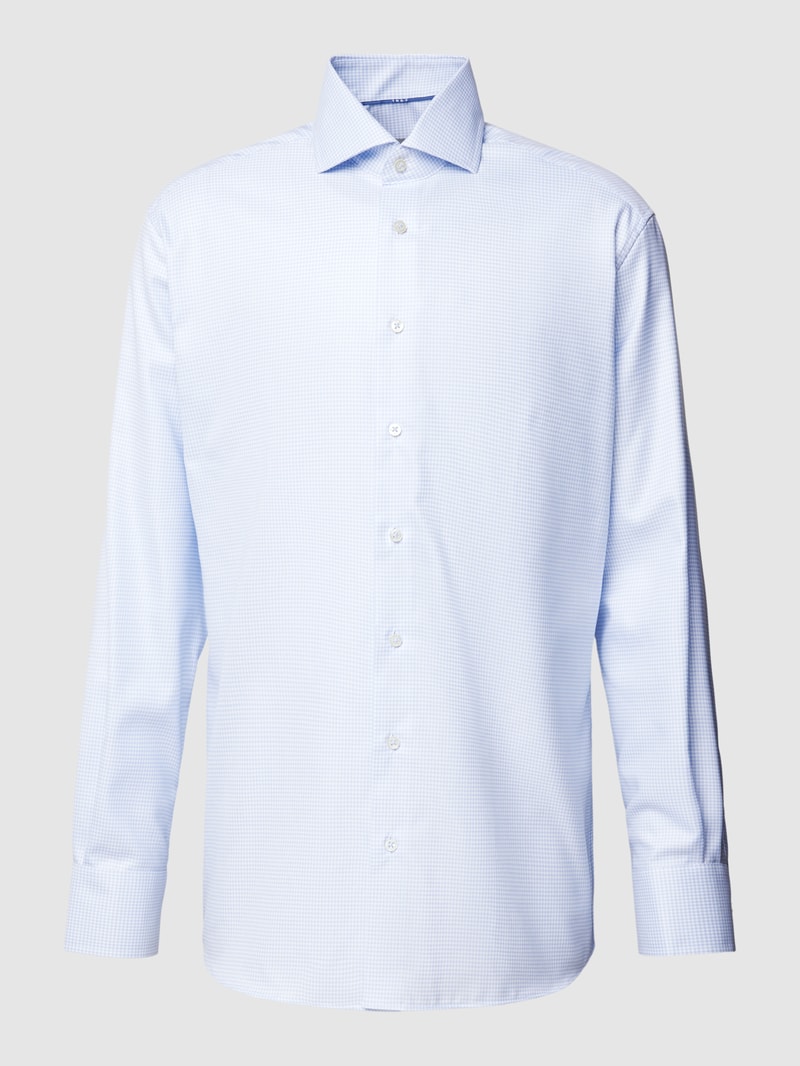 Slim Fit Premium Shirt mit Haifischkragen in bleu