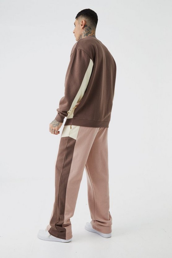 Tall Oversize Colorblock Sweatshirt-Trainingsanzug