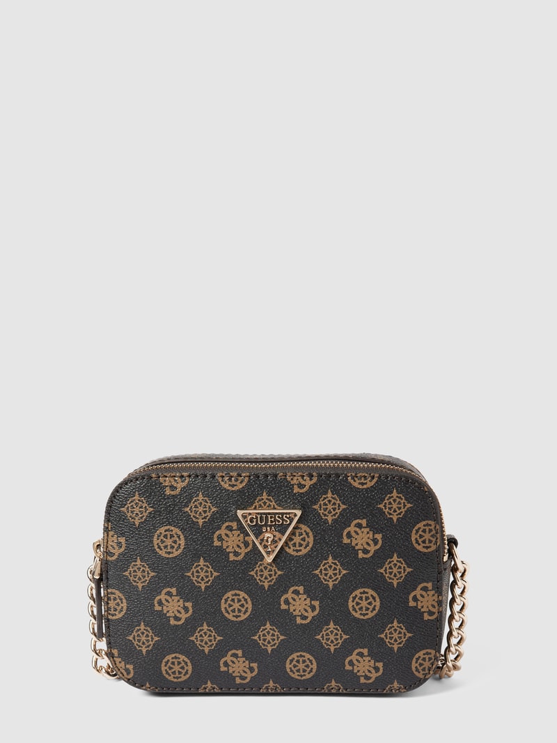 Camera Bag mit Allover-Muster Modell 'NOELLE' in mittelbraun