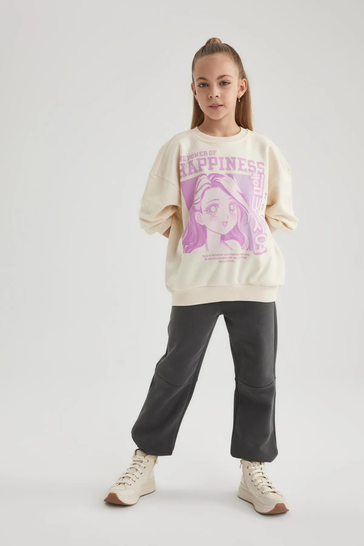 DeFacto  Bedrucktes Sweatshirt mit Rundhalsausschnitt und Relaxed Fit für Mädchen B4673a823wn