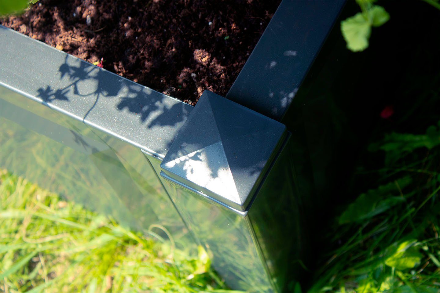 KHW Gartenbank Berlin, mit zwei Pflanzkästen, anthrazit