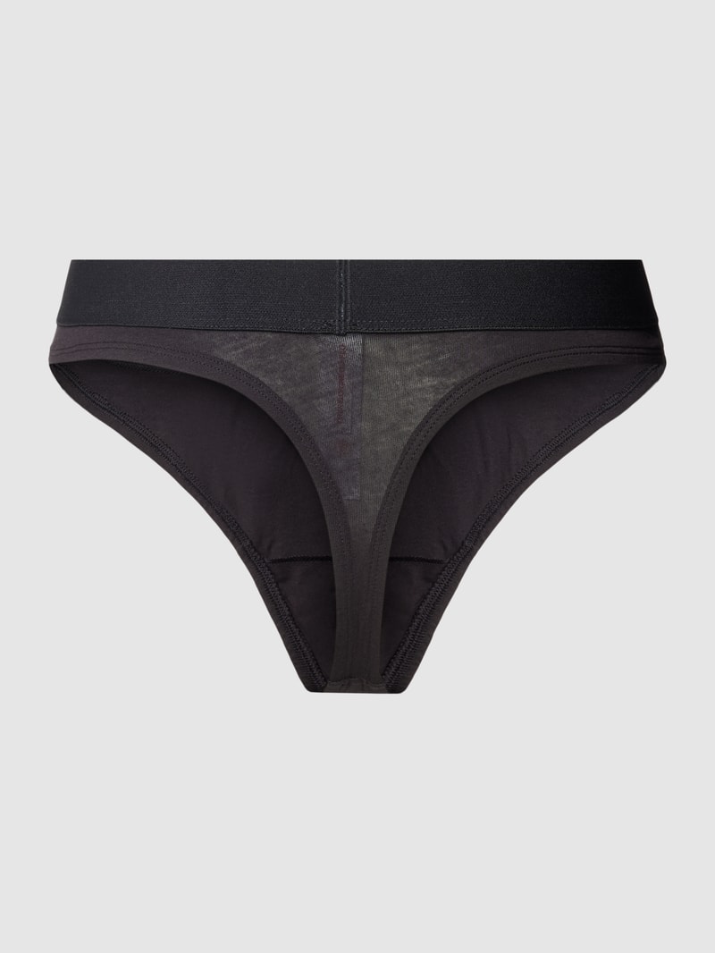 String mit elastischem Logo-Bund im 3er-Pack in schwarz
