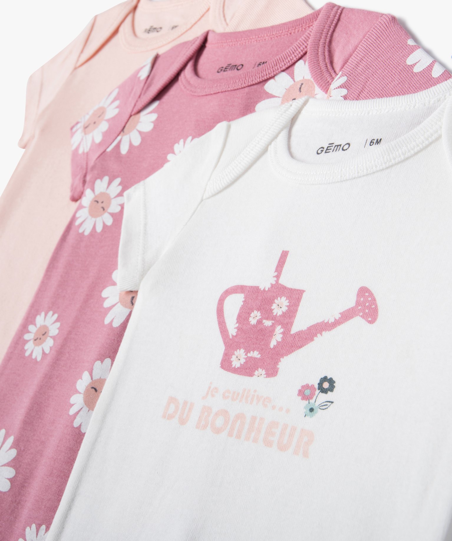 Body bébé à manches courtes et col US à motif fleurs (lo... rose | GEMO