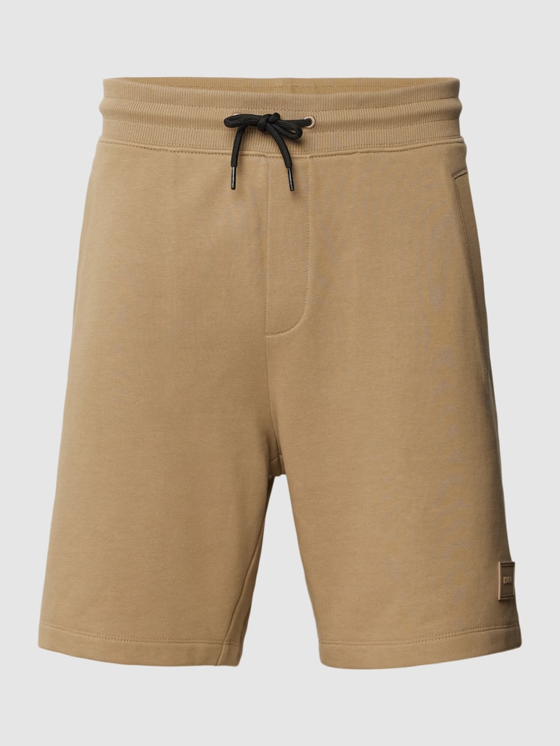 Sweatshorts mit Label-Patch Modell 'Diz' in camel