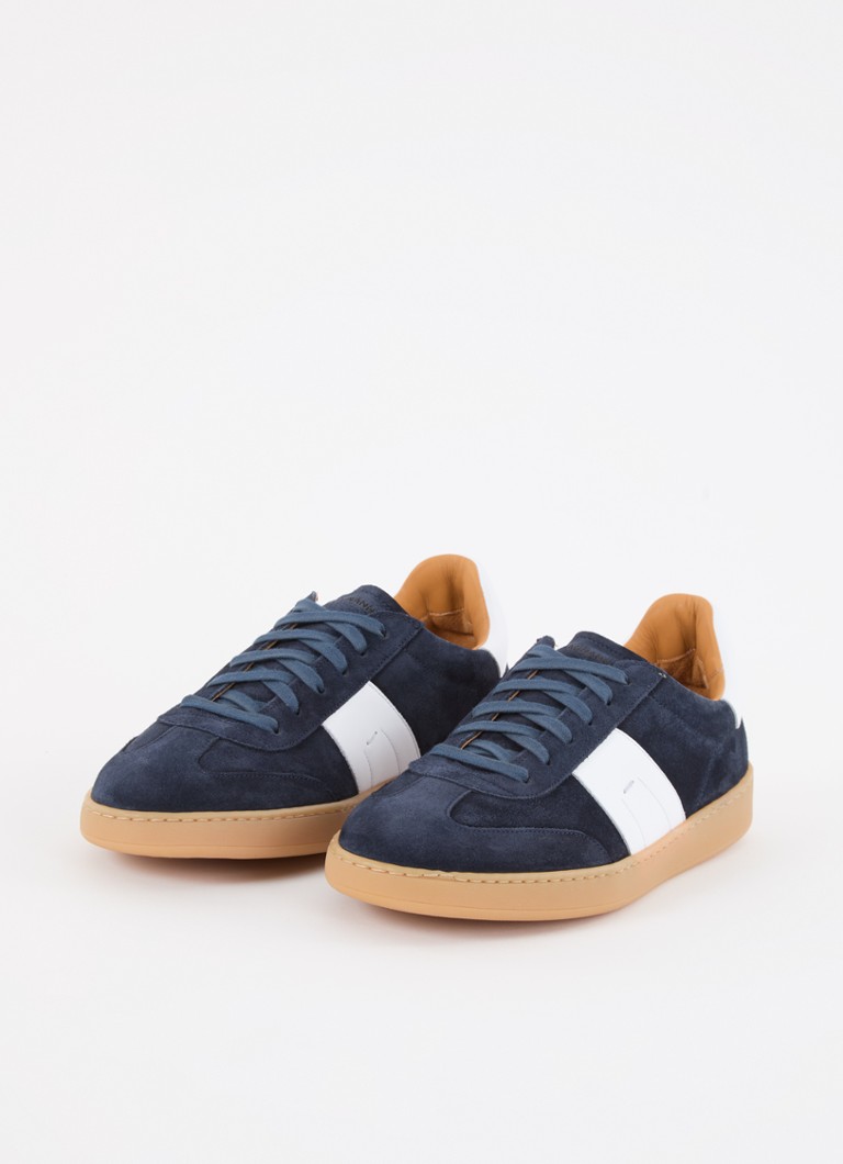Magnanni suede sneaker with leather details