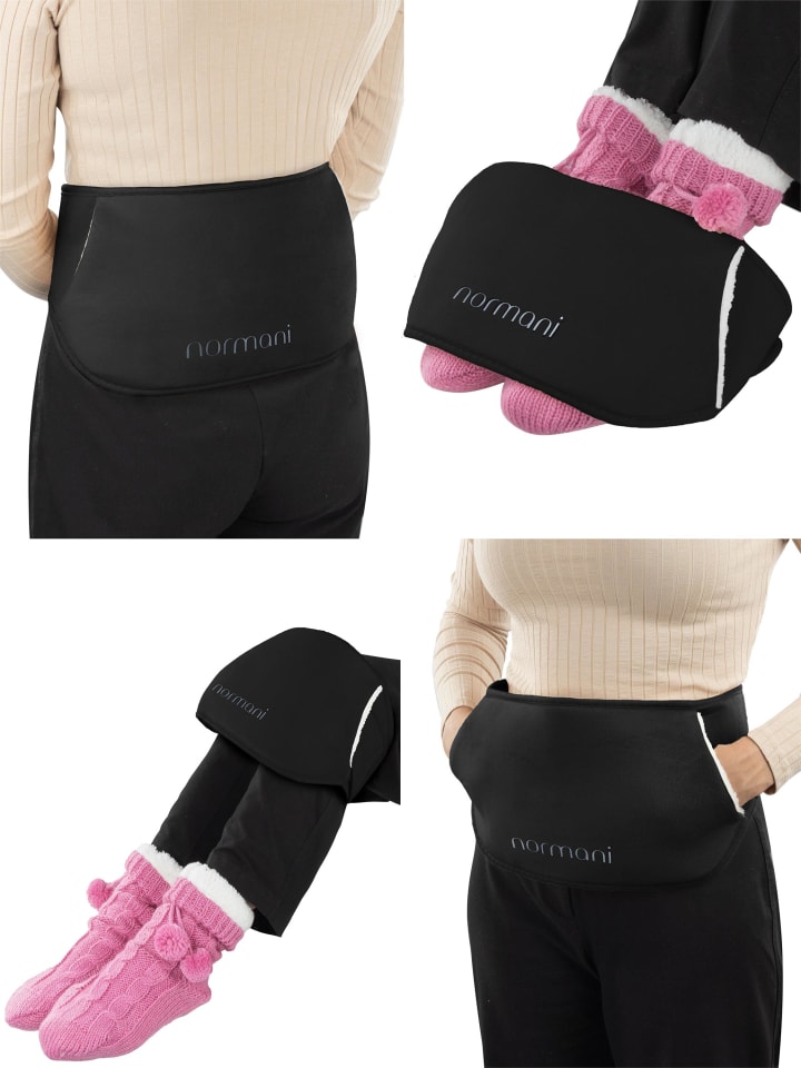 normani Wärmflasche mit Gürtel und Bezug Nikiski in Schwarz günstig kaufen onesize