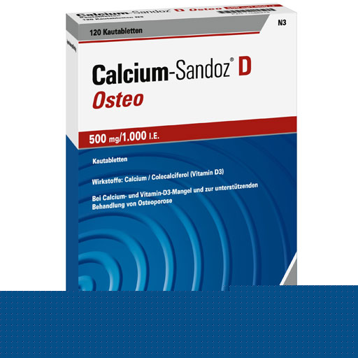 CALCIUM SANDOZ D Osteo 500 mg/1.000 I.E. Kautabl.  120 St  Kautabletten