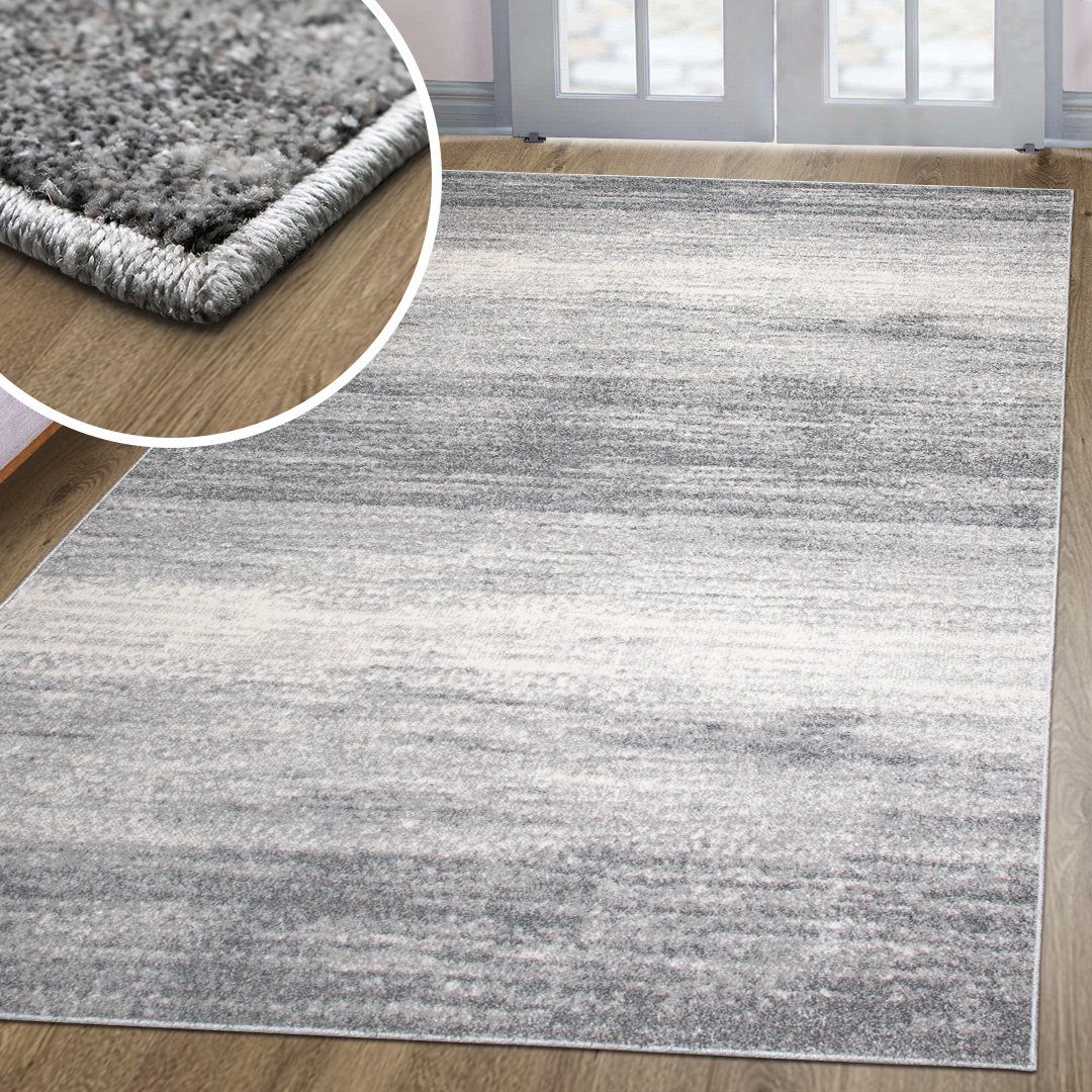 Teppich Mercur, oKu-Tex, rechteckig, Höhe: 11 mm, Kurzflorteppich, besonders weicher Flor, grau meliert, dichte Qualität