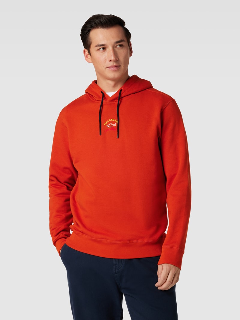 Sweatshirt mit Label-Print in orange