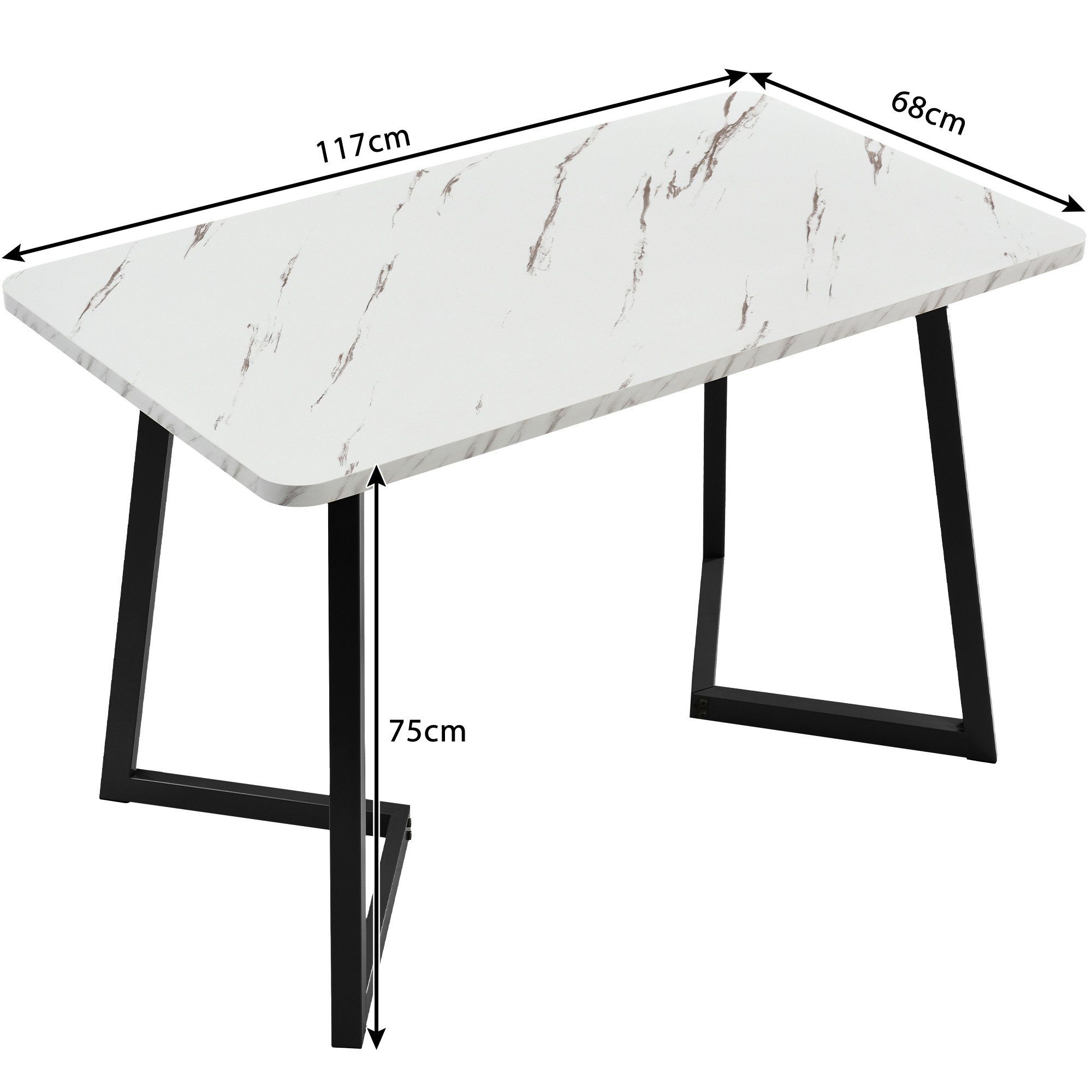PFCTART Essgruppe 117×68cm Esstisch mit 4 Stühlen, Esstisch Moderner Küchentisch Set, (5-tlg)