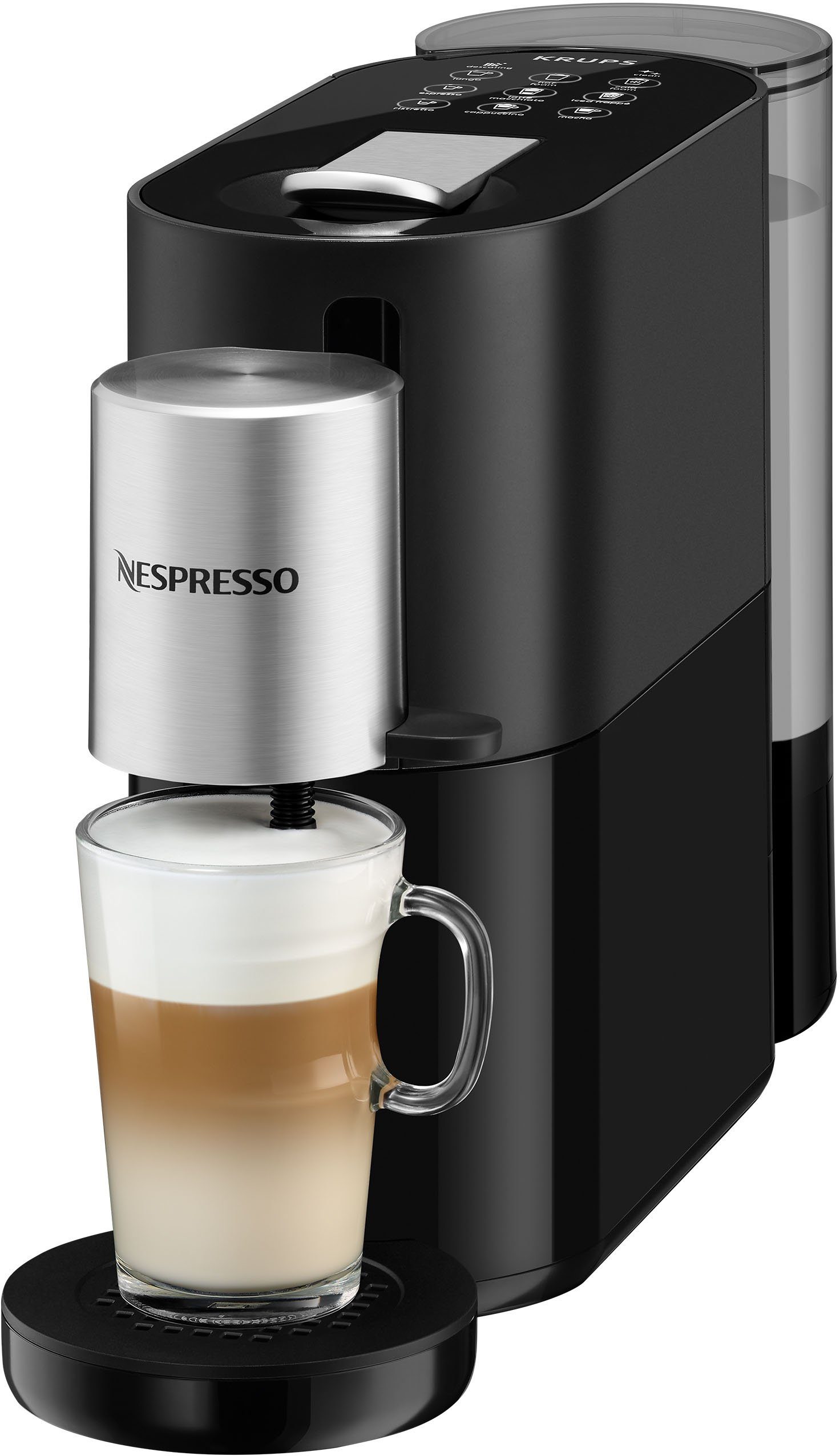 Nespresso Kapselmaschine XN8908 Atelier von Krups, Wassertank: 1 L, 19 Bar Druck, inkl. Nespresso Glastasse + Kapseln