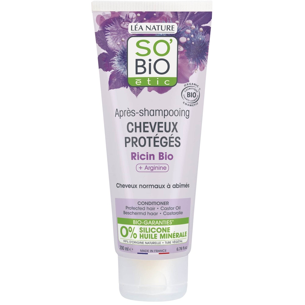 LÉA NATURE SO BiO étic Après-shampooing cheveux protégés, Ricin bio & Arginine Après-shampooing