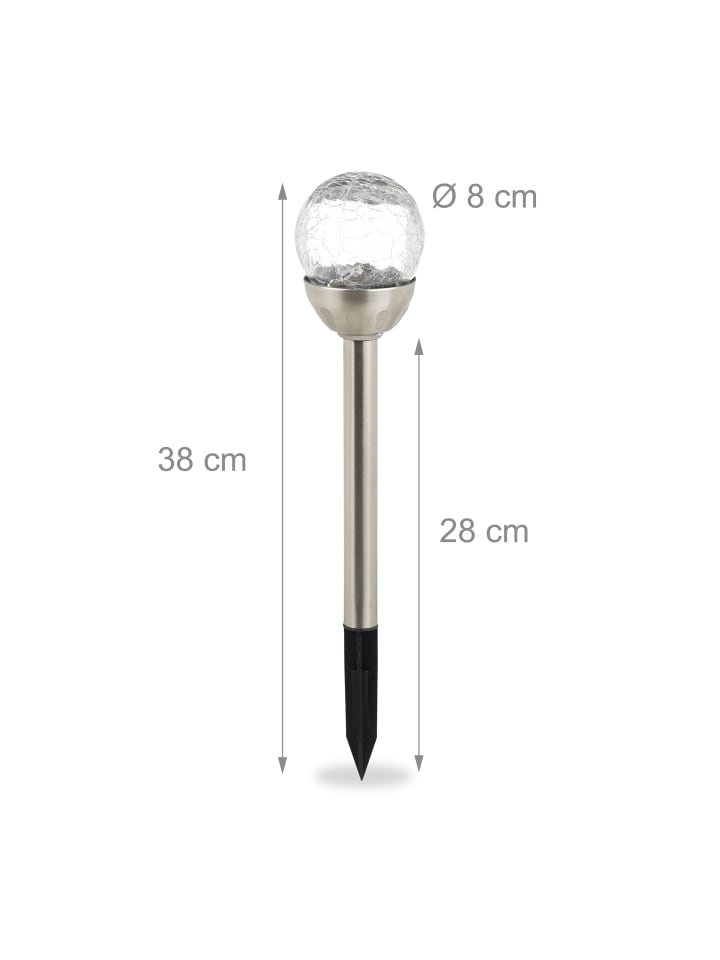 relaxdays 8x Gartenleuchte in Silber günstig kaufen onesize
