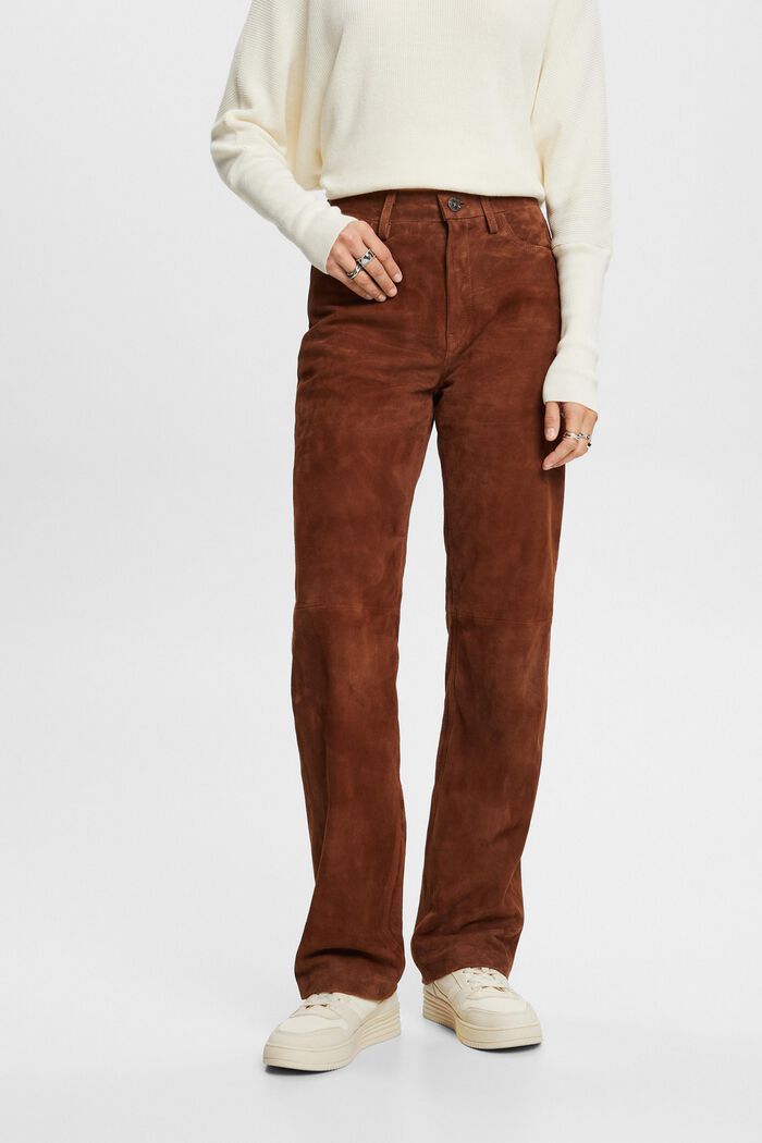 Gerade geschnittene Hose aus Rauleder